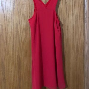 Coral V-Neck Shift Dress